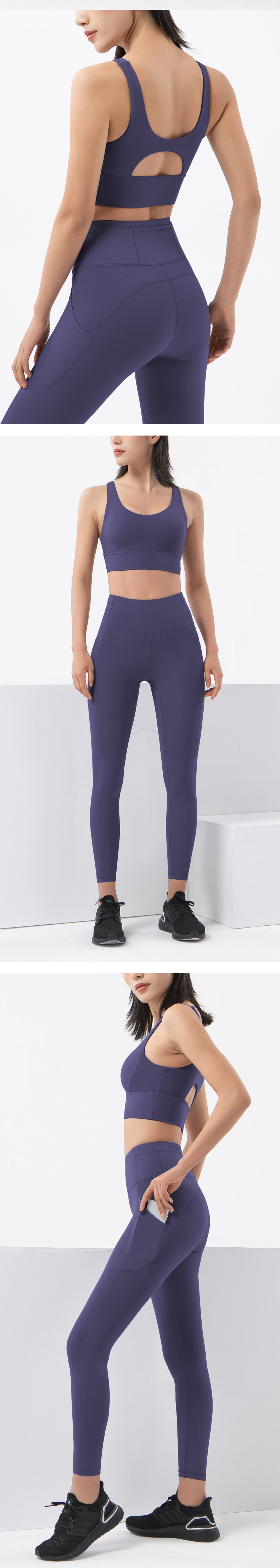 Fitness, Gym, Running Occasion Sports Solid Color Nylon U Neck Active Tops Sports