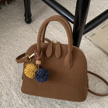 小众设计手提贝壳包女2025新款韩版复古洋气通勤包单肩斜挎包跨境