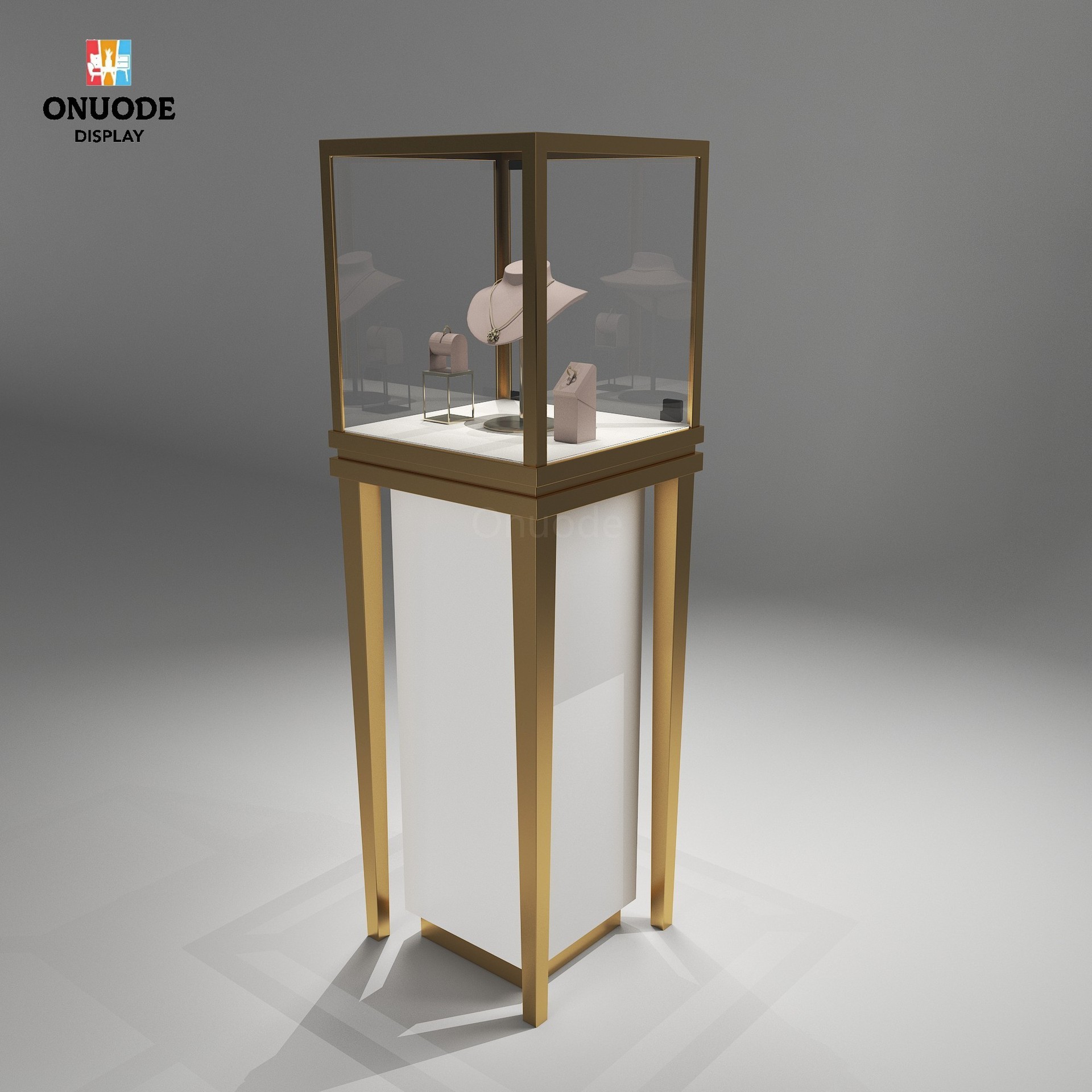 珠宝展示柜黄金饰品陈列柜不锈钢首饰柜台玻璃展柜珠宝展柜