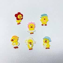 创意萌萌鸡卡通小鸡变装公仔PVC软胶配件手机壳吊坠收纳盒水杯贴.