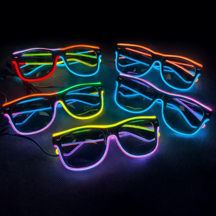 EL Gafas luminosas Lentes de tinta Gafas de luz fría Fiesta KTV Bar Compañía escolar Actuación Accesorios de vítores