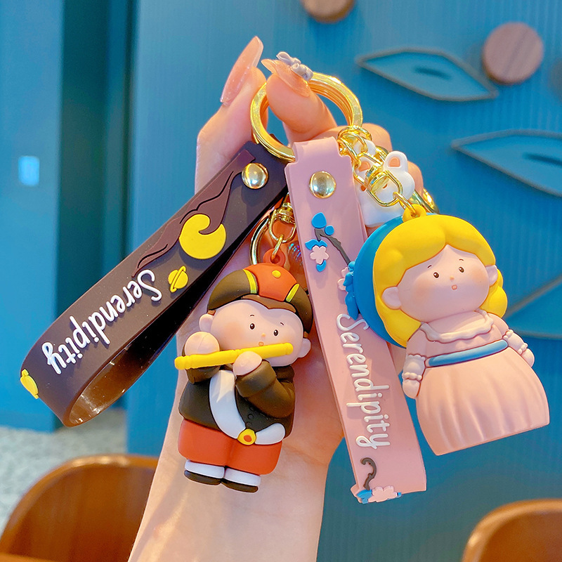 Creative cute little Artist Series keychain pendant female exquisite couple schoolbag key chain gift wholesale Creative cute little Artist Series keychain pendant female exquisite couple schoolbag key chain gift wholesale