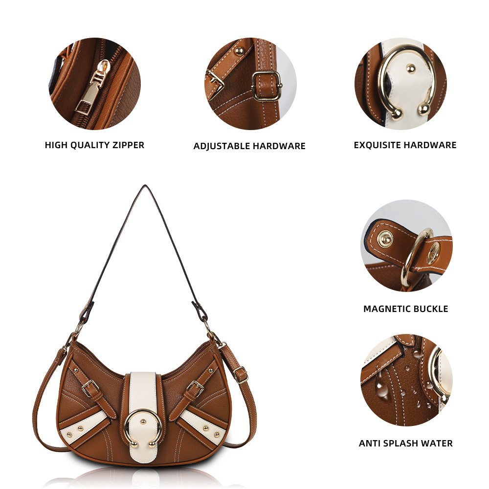 Dumpling Shape Shape Small Size Women's Small Pu Leather Color Block Streetwear Sewing Thread Dumpling Shape Flip Cover Cloud Shape Bag