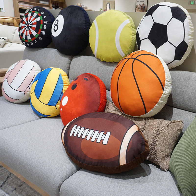 Simulación Baloncesto Rugby Voleibol Almohada Muñeca de trapo Juguete de peluche Cojín de sofá Accesorios de regalo para niños