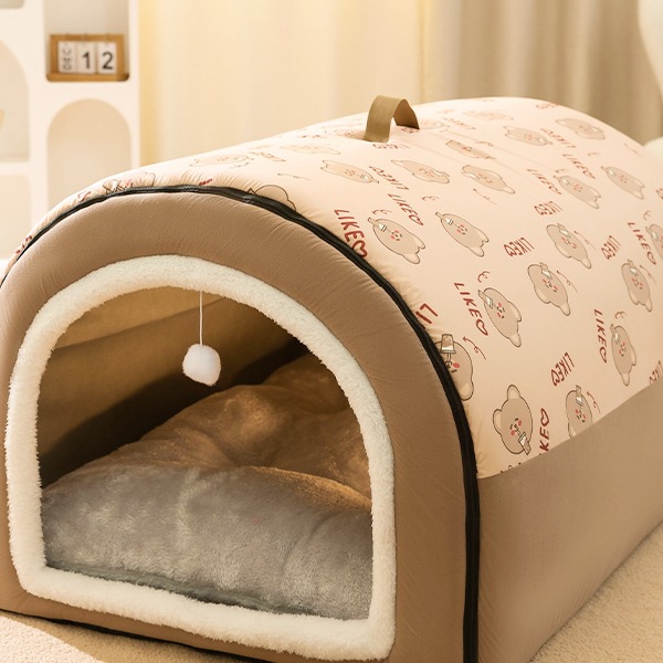 日本进口狗窝冬天保暖狗屋可拆洗大型犬狗房子型猫窝四季通用宠物