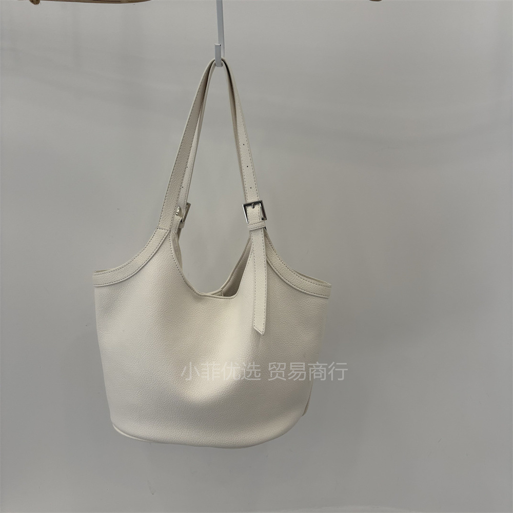 새로운 부드러운 가죽 토트 백 틈새 디자인 캐주얼 한국 스타일 어깨 가방 여성 대용량 유행 휴대용 통근 가방