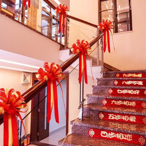 Wedding Stair Gauze Set, Romantic and Creative Wedding Latte Art Decoration, Stair Handrail Arrangement, Wedding Supplies Collection