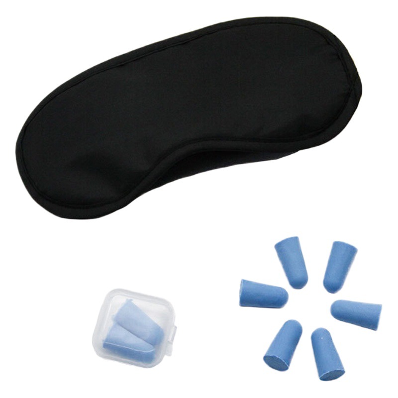 Hotel Hotel eye mask earplugs suit men and women Aviation soundproof anti-noise sponge earplugs travel shading sleep wholesale