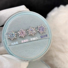 八心八箭雪花耳骨钉医用钛钢锆石耳钉爆闪睡觉免摘平底耳蜗钉耳夹