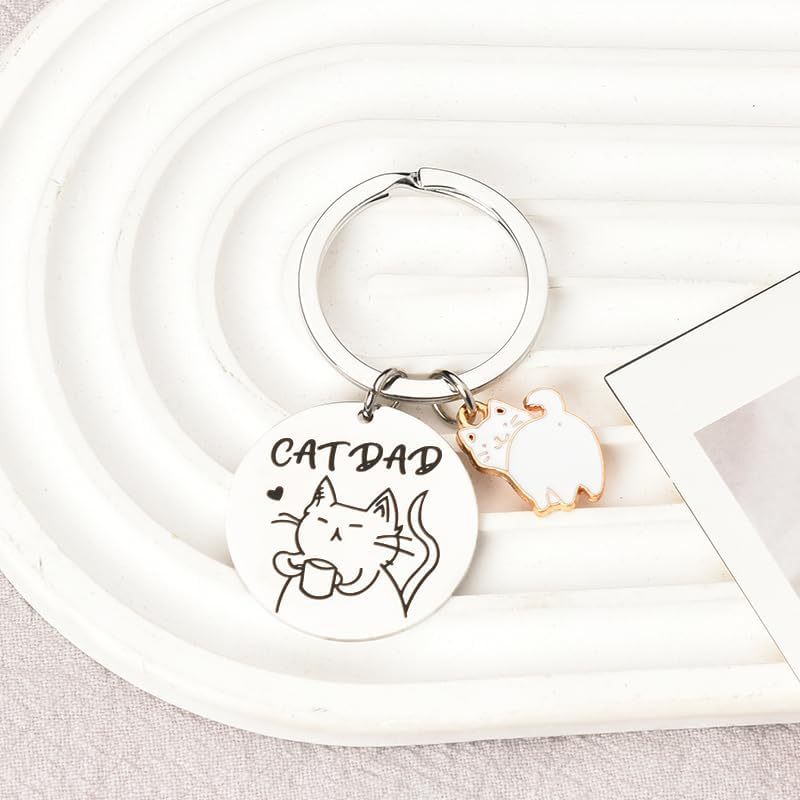 Letter, Cat Pattern Cute Letter Cat 201 Stainless Steel Unisex Unisex Keychain