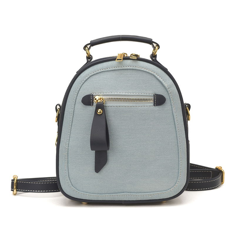 Transfronterizos nuevos denim retro color mochila de comercio exterior moda mochila de ocio de mujer mochila de estilo universitario