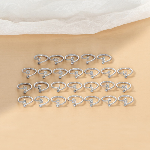 S925 sterling silver letter ring fashionable personality light luxury niche design index finger  new trendy internet celebrity