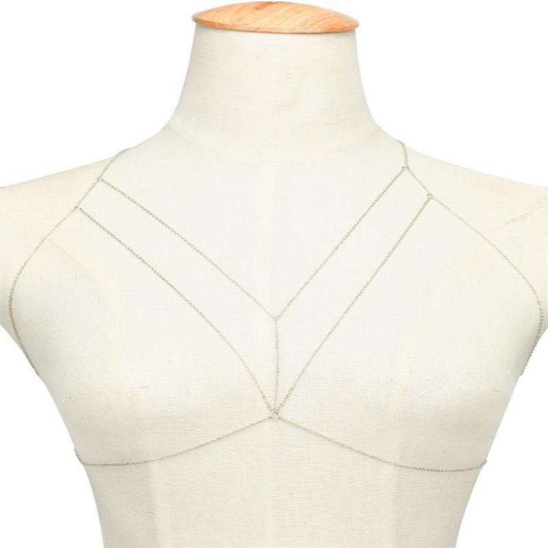 Joyería de comercio exterior europea y americana de 2018, accesorios de ropa de estilo callejero simple, cadena corporal geométrica y sexy, accesorio de pecho versátil y moderno.