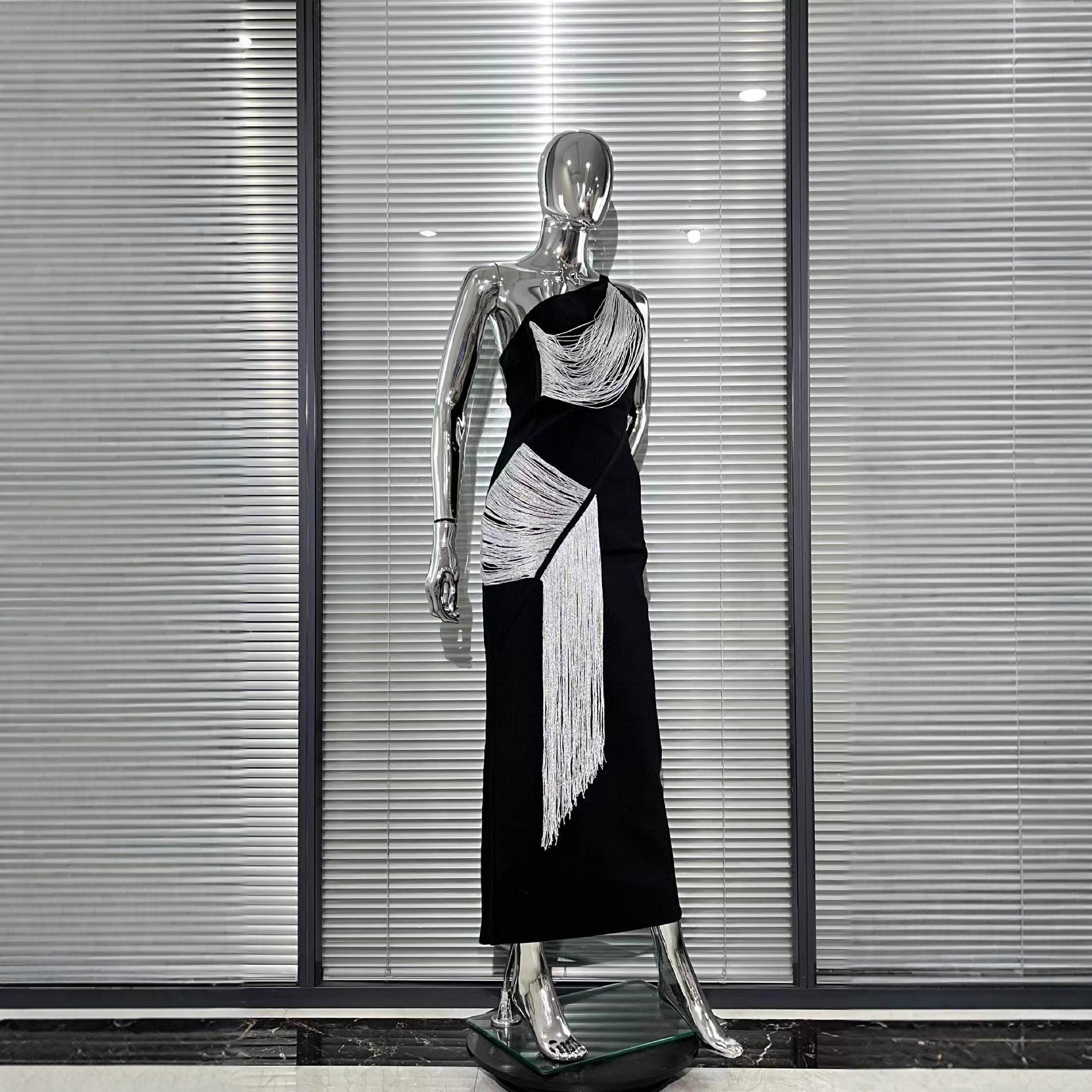 New Sexy Tassel Shoulder Sleeveless Long Dress