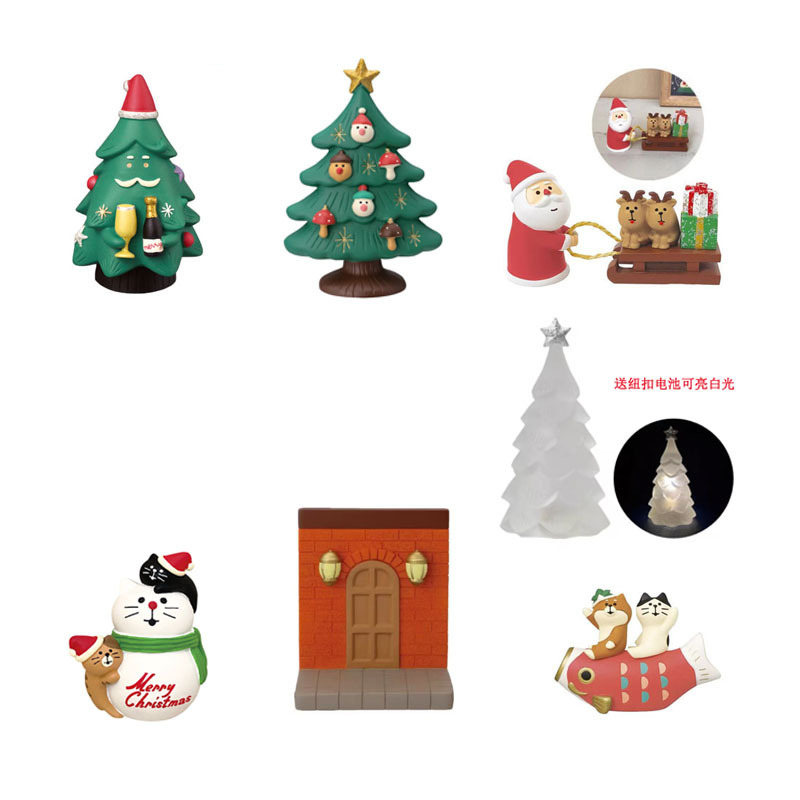 Creative Mid-Autumn Festival decoration bridge gift reindeer sleigh gift box Christmas DIY miniature scene shooting INS small ornaments