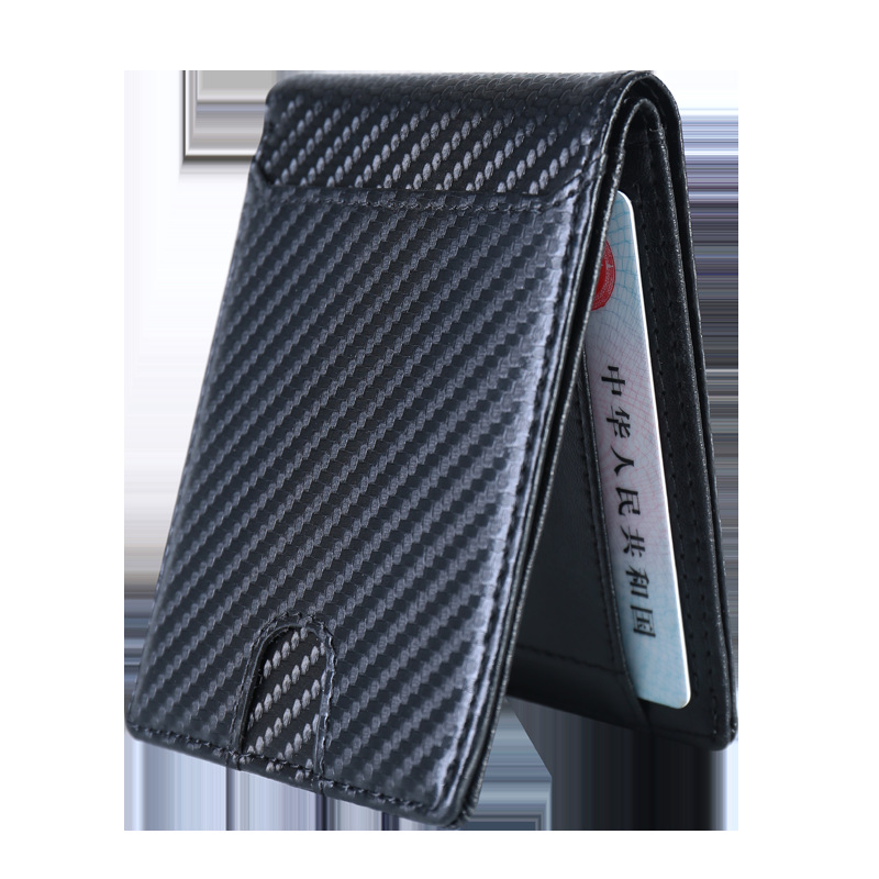 Transfronterizo nuevo RFID antirrobo cepillo hombres cartera multi-Tarjeta titular de la tarjeta de los hombres al por mayor titular de la tarjeta de fibra de carbono clip de belleza