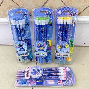 Creative Cartoon 12-Pack Pencils Cute Cartoon Shape with Pen Sharpener Large-Head Pen Hb Pencil Student Stationery Supplies
