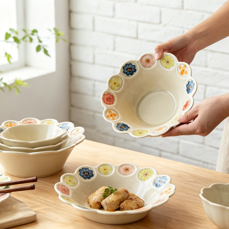 Vintage Floral Plates for Home Use, 2026 New Model, Particularly Beautiful Ceramic Exquisite Dinner Plates with High Aesthetic Value in Trendy Style