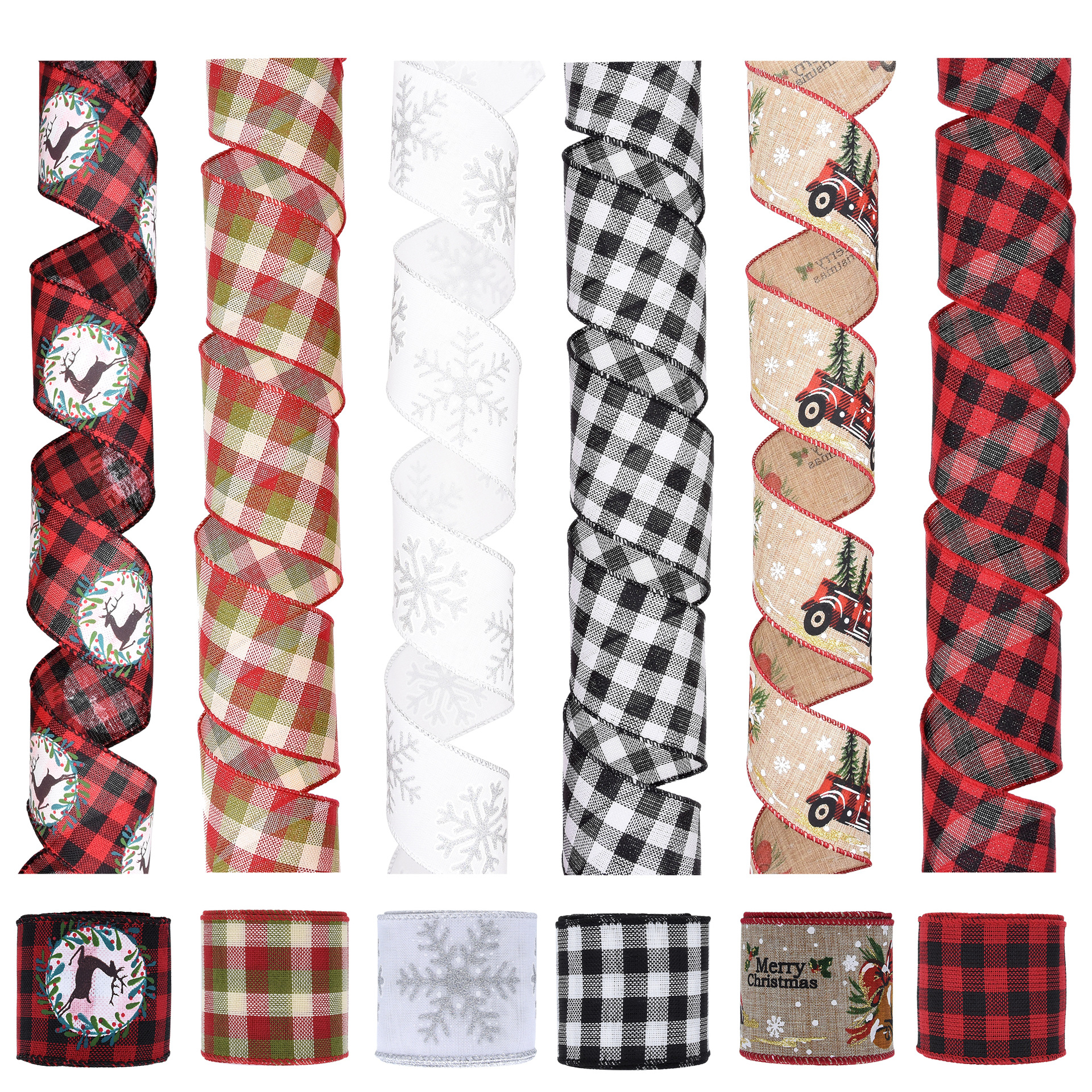 Europa y América Amazon nueva Navidad cinta cáñamo rollo guirnalda material decorativo copo de nieve ELK viejo traje en stock