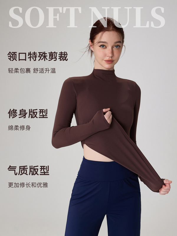 环盼服饰秋冬修身气质高级感瑜伽上衣女普拉提套头运动长袖健身服|undefined