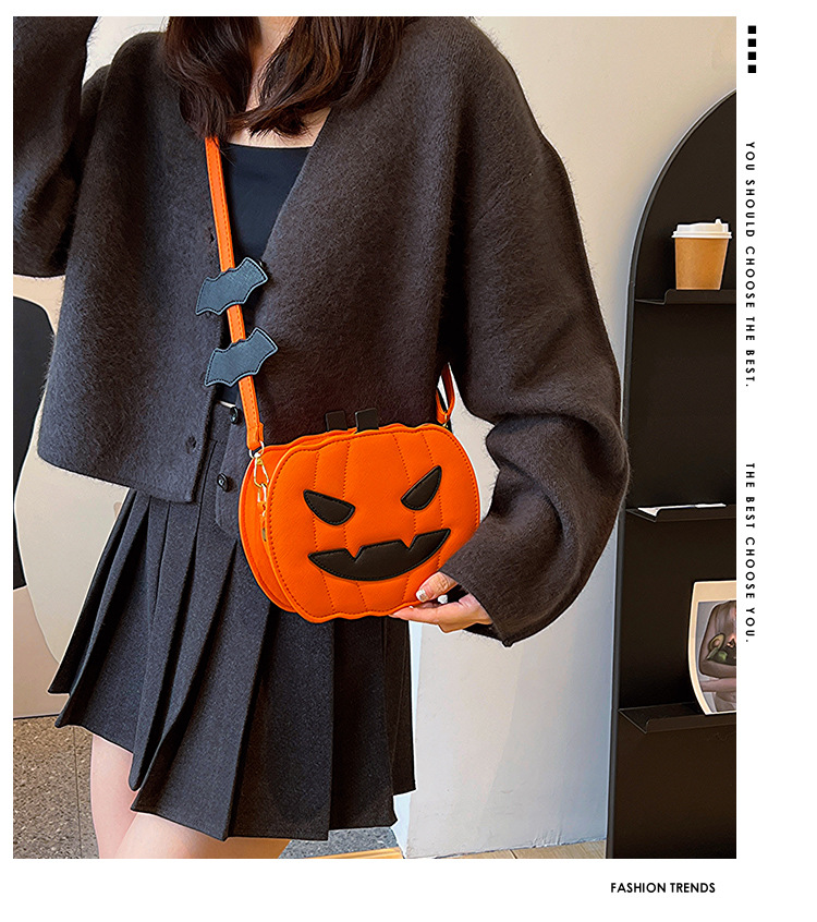 Halloween Funny Pumpkin 2023 Nuova borsa da donna monospalla Moda Contrasto colore Creatività personalizzata Alla moda_voghion.com