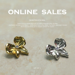 [Yisen] Xiaoxiang retro-style bow metal button blazer double-sided nipkin coat decorative buttons