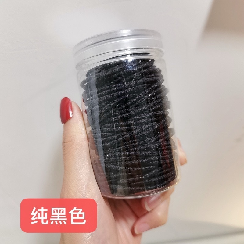 100根皮筋罐装基础发圈马卡龙皮筋ins风高颜值百搭橡皮筋扎头发绳|undefined