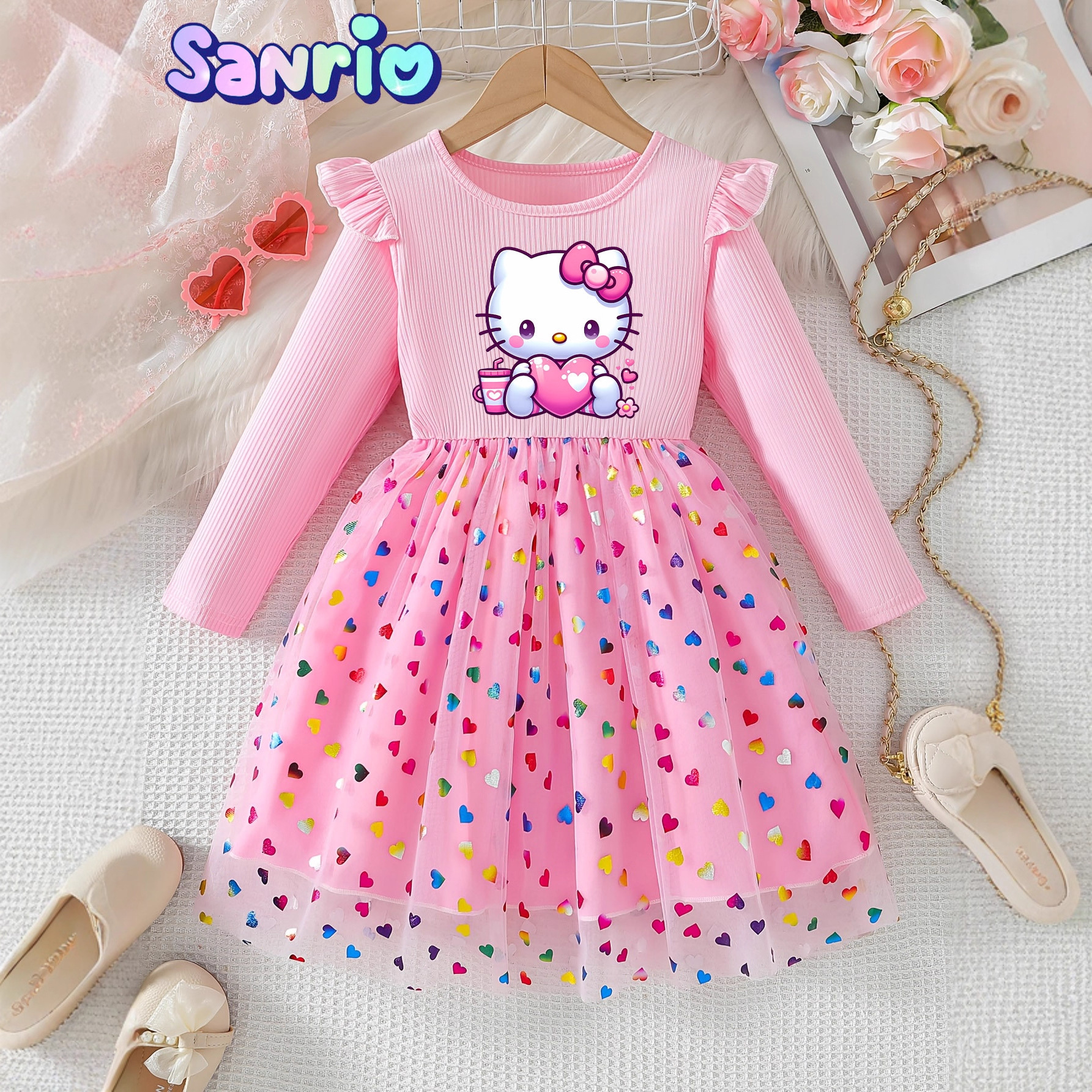 Girls Dress Summer Dress 2025 New Style Kuromi Princess Dress Melody Korean Style Children's Mesh Dress Trendy