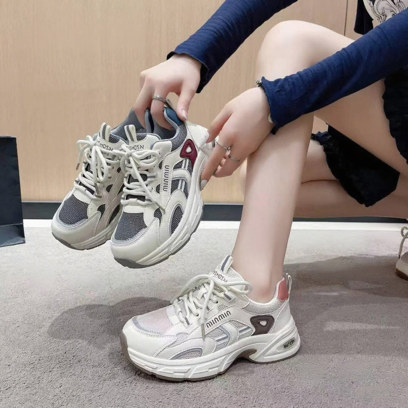 跨境真皮厚底老爹鞋女2025秋季新款松糕时尚内增高休闲女鞋阿甘鞋|undefined