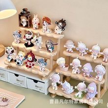 厂家实木盲盒展示架玩偶手办公仔模型多层展示架香水化妆品置物架