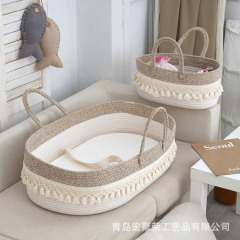 流蘇のタイプの赤ちゃんのおむつのかごは国境を越えて手をつないで哺乳瓶の母子用品のおもちゃを編みます。