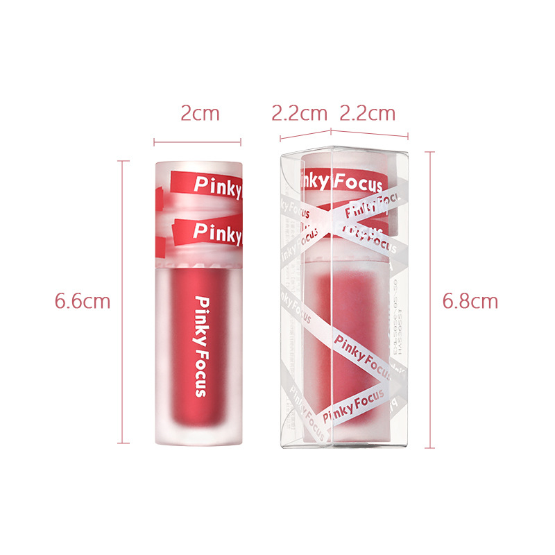 Poudre à lèvres PINKYFOCUS Lip Mud Mist Matte 26 couleurs Rouge à lèvres velours rendu des couleurs durable Brillant à lèvres_voghion.com