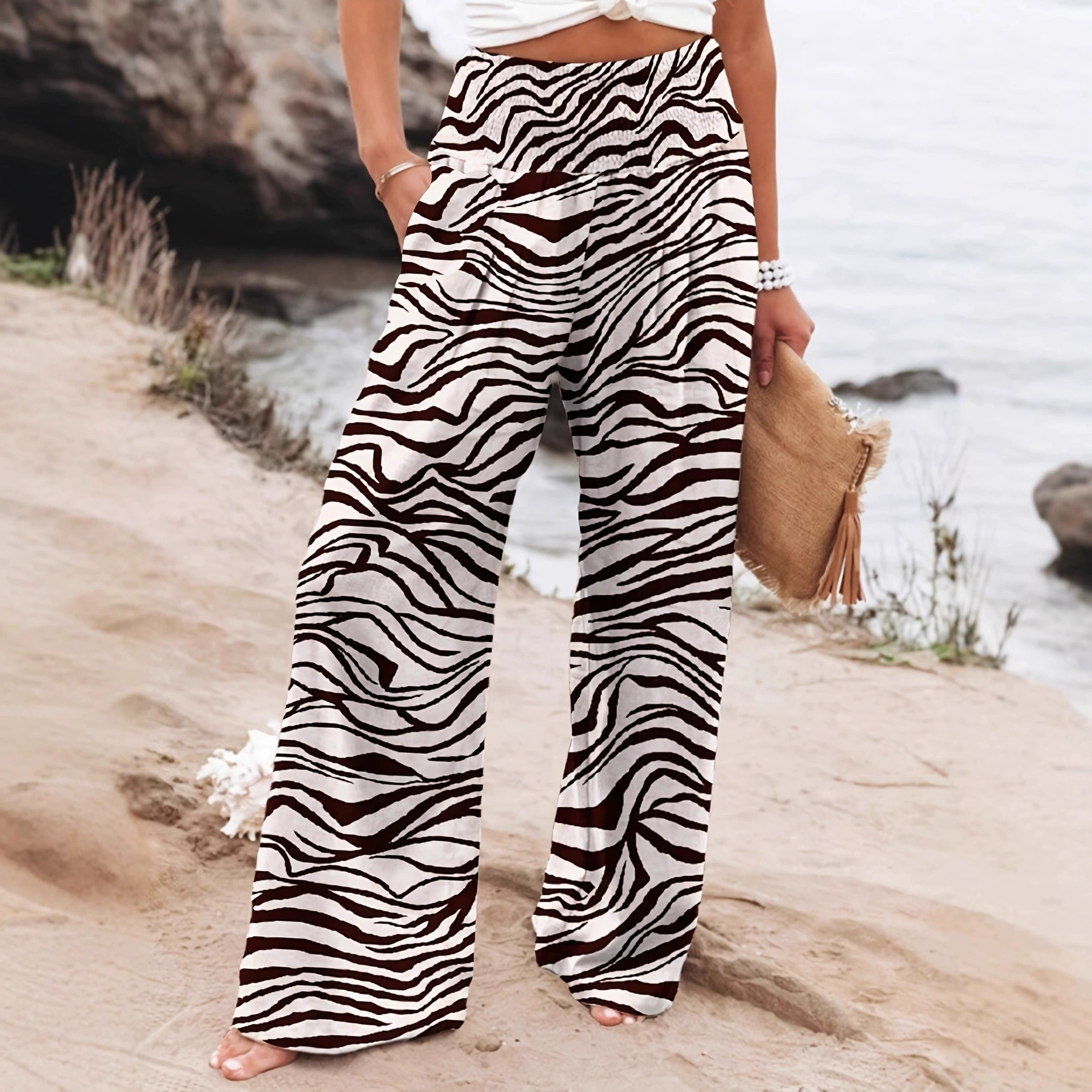 Fashionable zebra, trousers, new collection