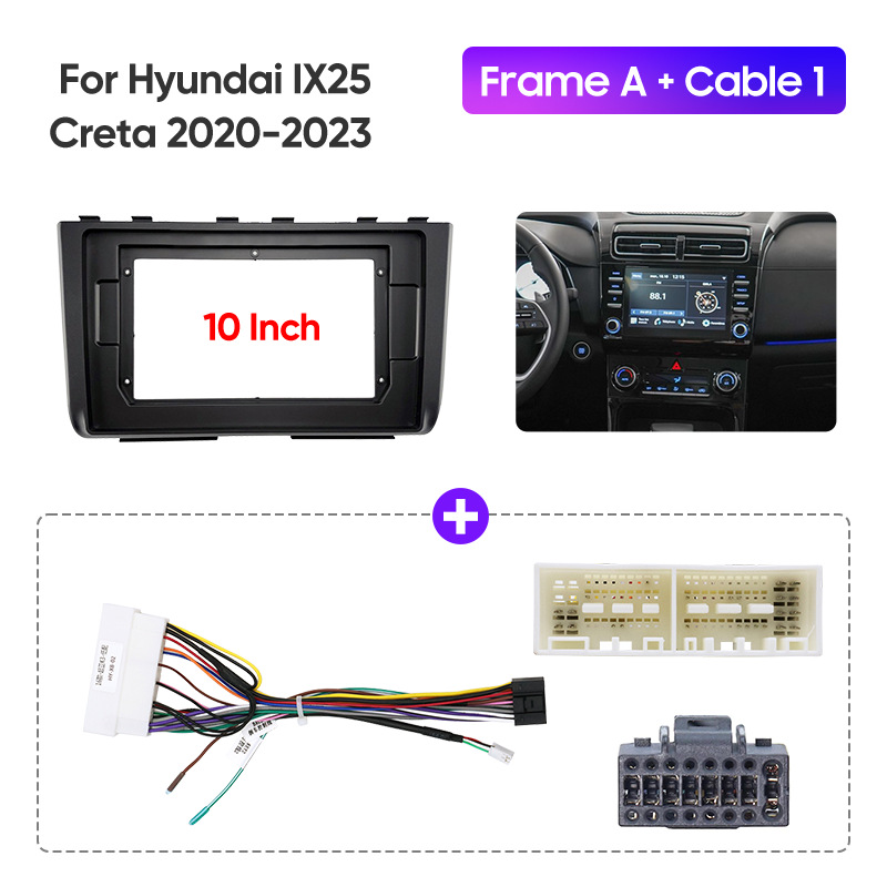 Cross-Border Car Dvd Suitable for Hyundai Hyundai/Ix25/Creta 10inch Neutral Machine Navigation Frame