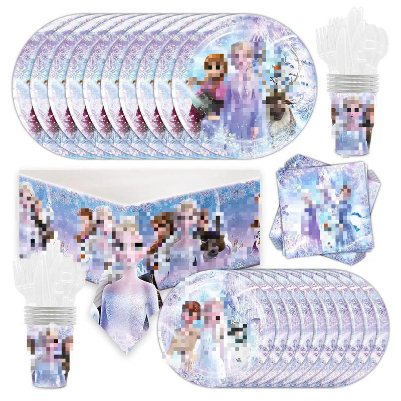 In-Stock White Ice-Themed Party Decoration Paper Plates, Napkins, Tablecloths, Cutlery, Cups In-Stock White Ice-Themed Party Decoration Paper Plates, Napkins, Tablecloths, Cutlery, Cups
