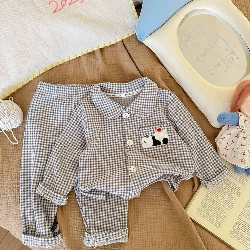 儿童睡衣秋男女童磨毛睡衣套中小童宝宝家居服两件套|undefined