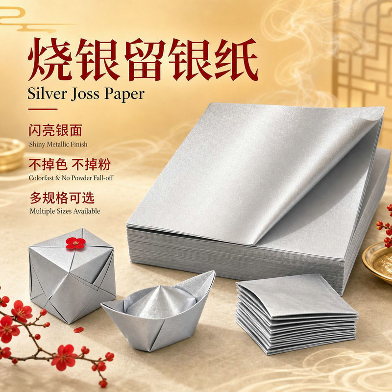 Double-Sided Silver-Coated Paper Manufacturer Wholesale Finished Products 0kg Pieces for Qingming Festival Ancestor Worship 500kg Semi-Finished Products