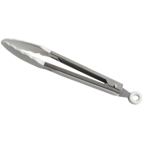 Milky white silicone food tongs stainless steel anti-scalding anti-slip food cooking tongs salad tongs baking and barbecue tongs