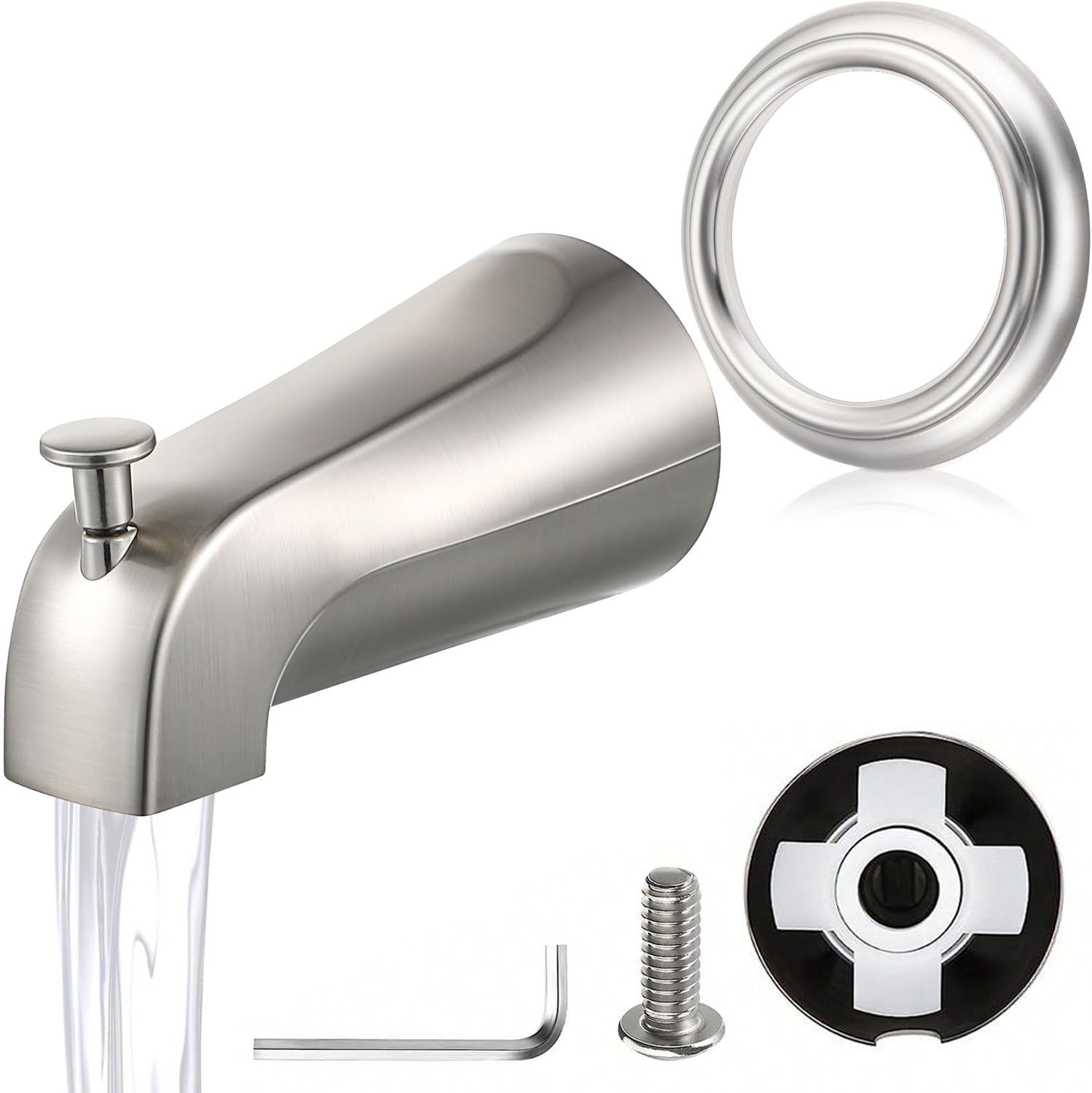 Decorative Cover Bathroom Hidden Wire-drawing Bathtub Faucet Pull-down Outlet Bathtub Faucet Can be Substitute Cross-border Processing