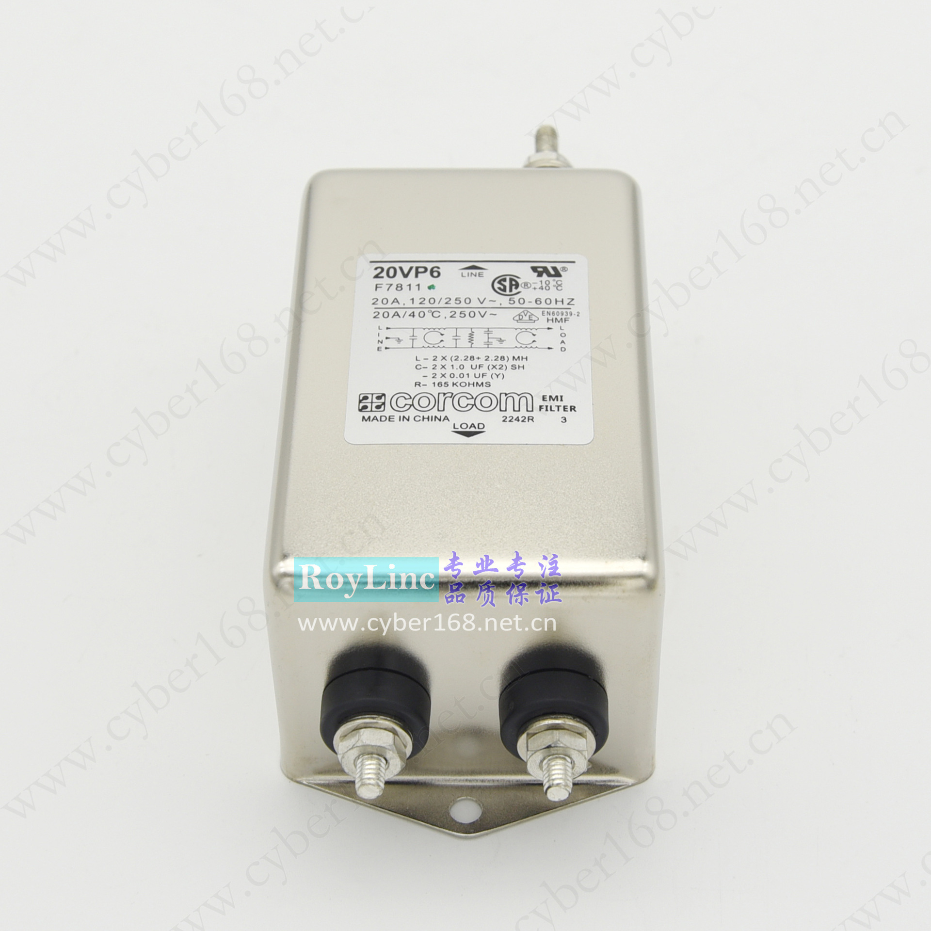20VP6 VP系列 F7811 6609038-2 Corcom 20A EMI IEC VDE UL滤波器