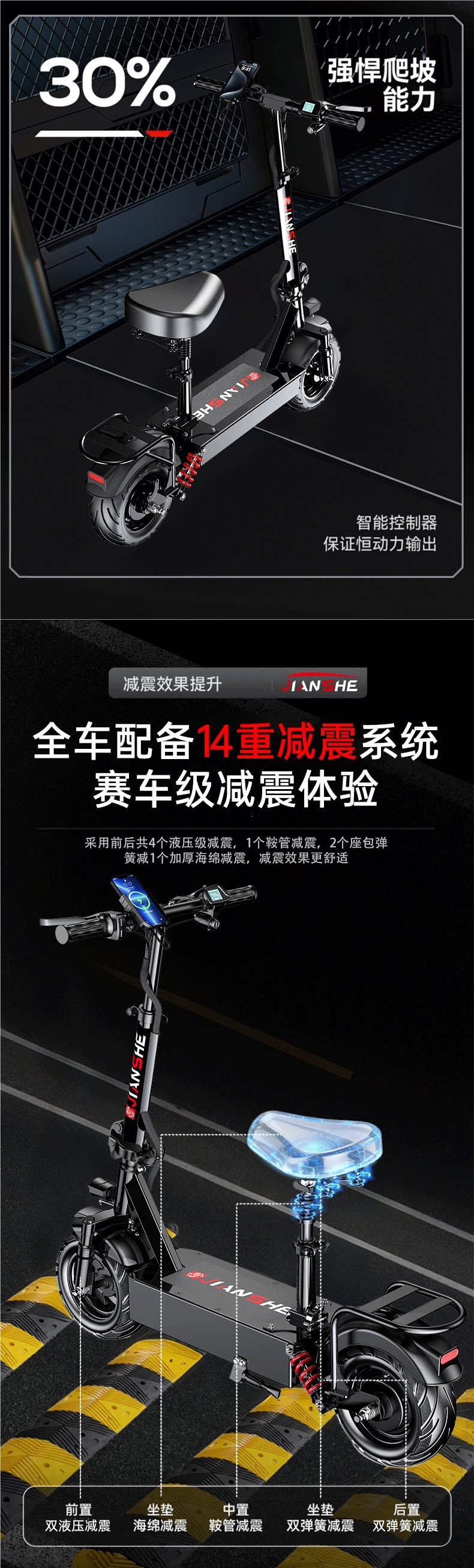 Electric scooter for adults, foldable electric vehicle, lightweight and portable, suitable for both men and women, lithium battery powered, small size