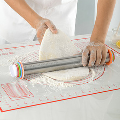 Amazon 17-inch adjustable thickness stainless steel pastry rolling pin with scale