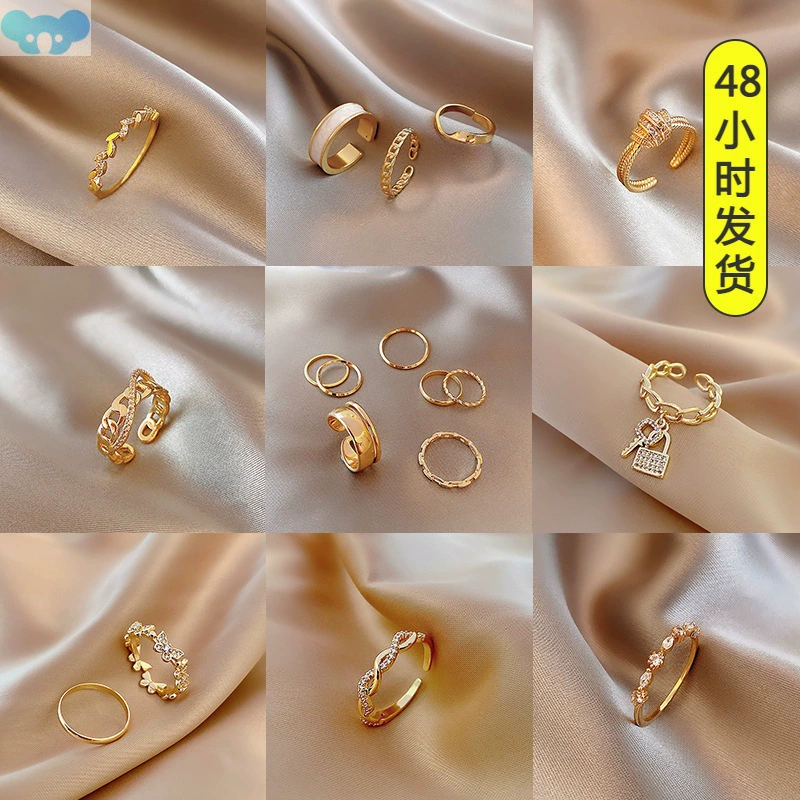 Новые корейские женские кольца с кристаллами циркона, милые ювелирные изделия, трансграничные