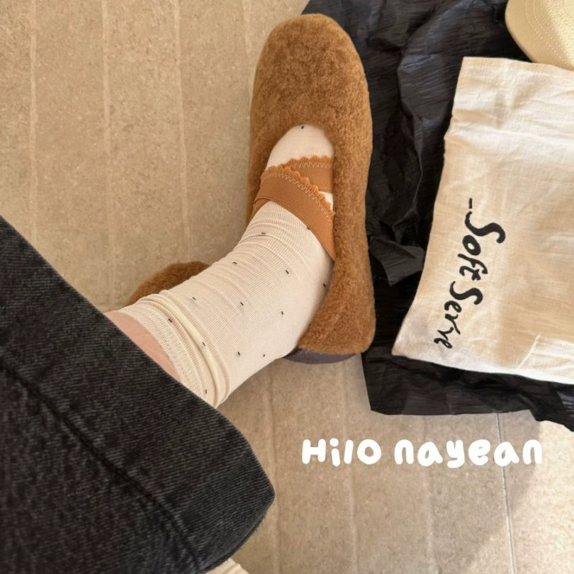 Линия Miu Organya кружевная серый серия, весна и лето, тонкие в горошек средней высоты, женские носки, прохладные модальные носки