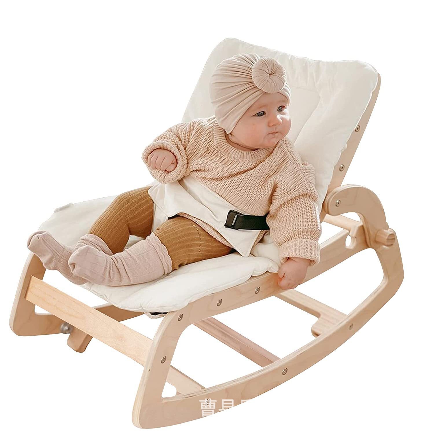 现货 婴儿木质两用摇摇椅宝宝摇摇椅哄睡安抚可躺椅子儿童摇床