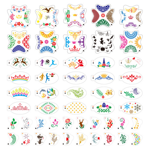 Children's face painting template pattern makeup hollow-out tool facial stage makeup holiday mold body printing