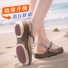 老人防滑凉鞋女百搭外穿厚底不累脚中年妈妈洞洞鞋女款夏2025新款