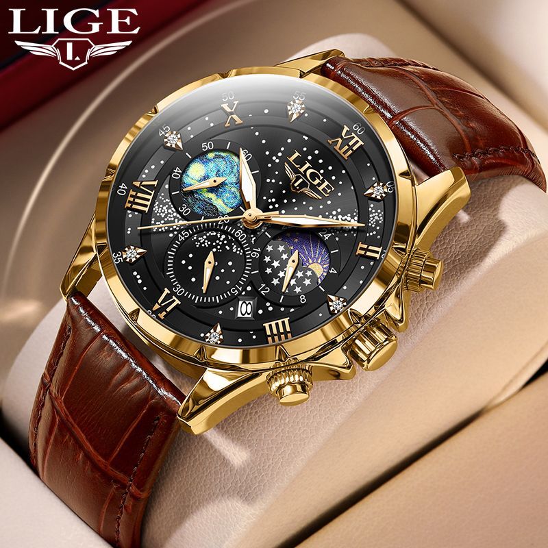Lige Lg89107 Cross-Border New Waterproof Luminous Quartz Watch Youth Men's Student Business Watch Men Lige Lg89107 Cross-Border New Waterproof Luminous Quartz Watch Youth Men's Student Business Watch Men
