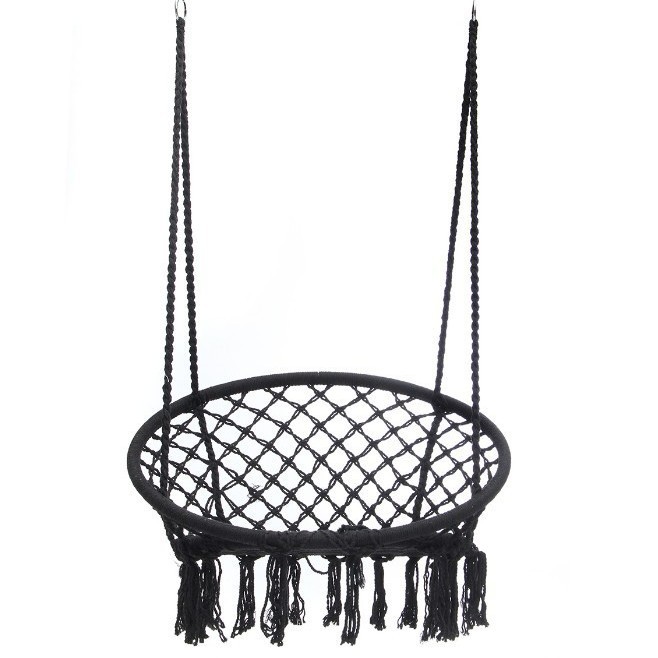 Yrins Internet celebridad borla columpio silla colgante hogar interior cuerda de algodón cesta colgante Silla de ratán balcón Estilo nórdico cuna perezosa