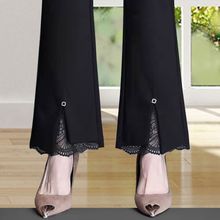 2025春夏季秋季中年妈妈女士裤子大码外穿女裤高腰弹力宽松微喇裤